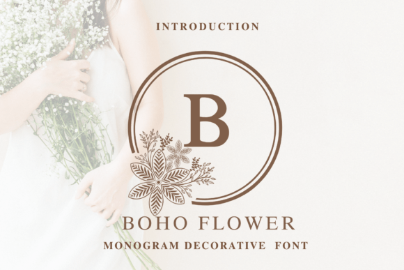 Boho Flower Monogram: A Delicate and Elegant Decorative Font