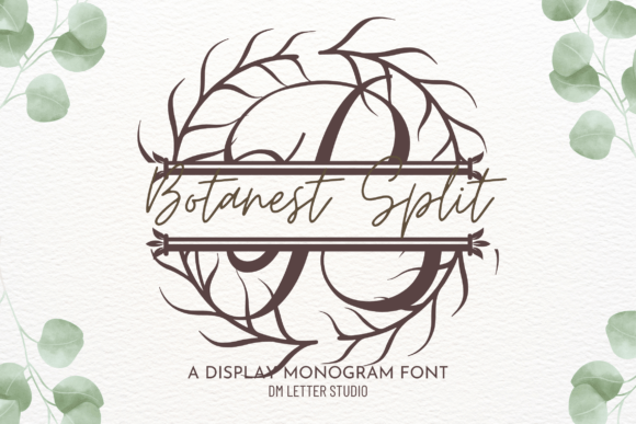Botanest Split Monogram: A Sophisticated Serif Font for Digital Design