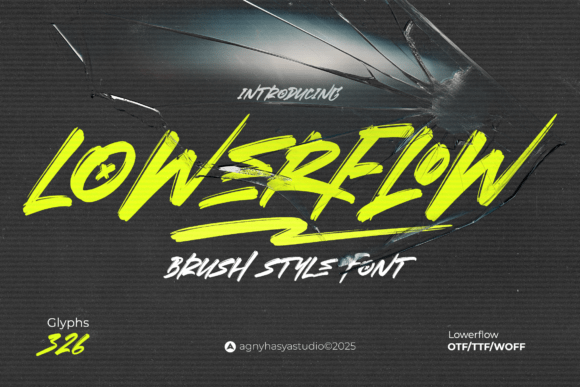 Lowerflow: A Bold Brush Typeface for Creative Makers